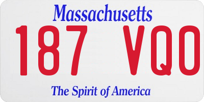 MA license plate 187VQ0