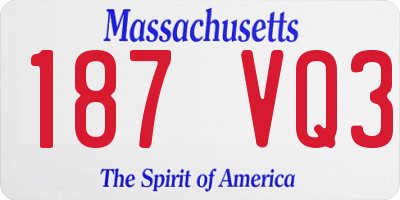 MA license plate 187VQ3
