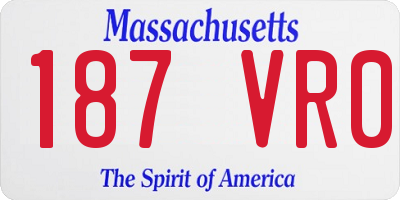 MA license plate 187VR0