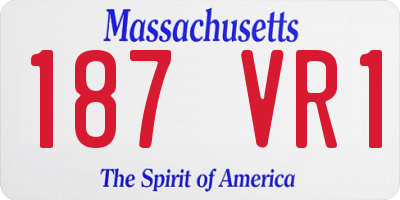 MA license plate 187VR1