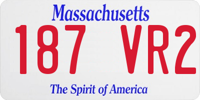 MA license plate 187VR2