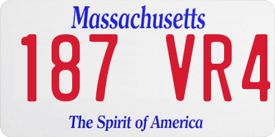 MA license plate 187VR4