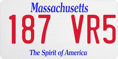 MA license plate 187VR5