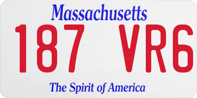 MA license plate 187VR6