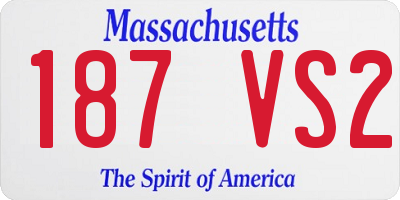MA license plate 187VS2