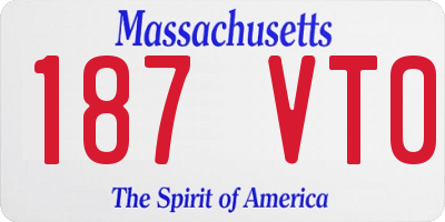 MA license plate 187VT0