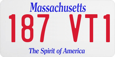 MA license plate 187VT1