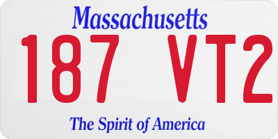 MA license plate 187VT2