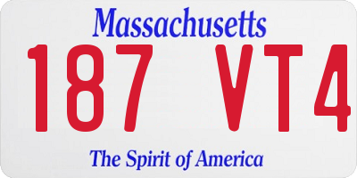 MA license plate 187VT4
