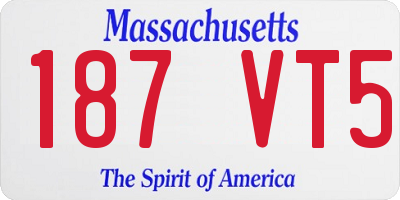 MA license plate 187VT5
