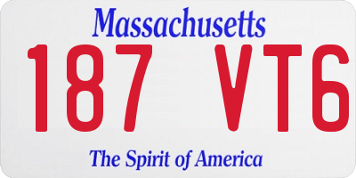 MA license plate 187VT6