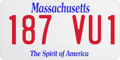 MA license plate 187VU1