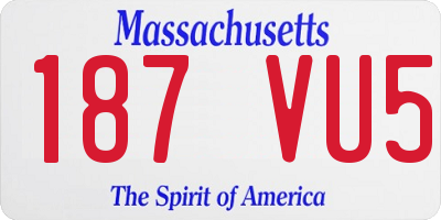MA license plate 187VU5
