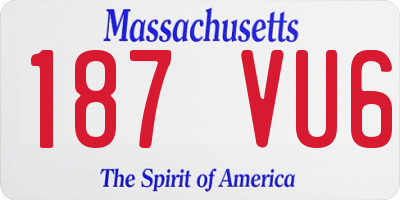 MA license plate 187VU6