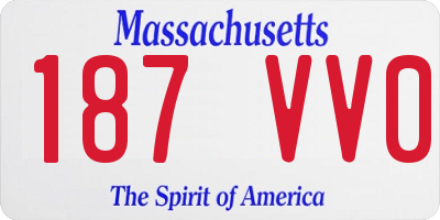 MA license plate 187VV0