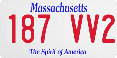MA license plate 187VV2