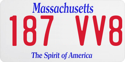 MA license plate 187VV8
