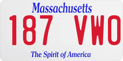 MA license plate 187VW0