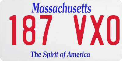 MA license plate 187VX0