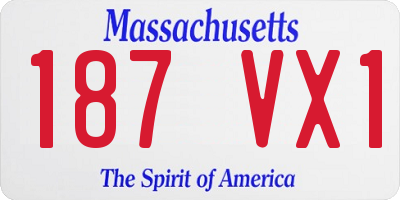 MA license plate 187VX1