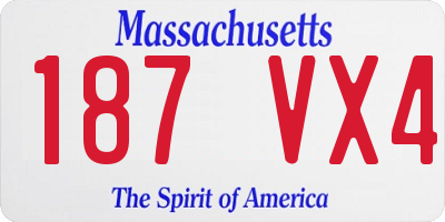 MA license plate 187VX4