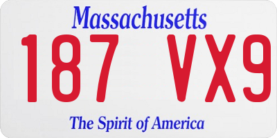 MA license plate 187VX9