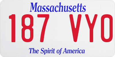 MA license plate 187VY0