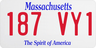 MA license plate 187VY1