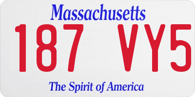 MA license plate 187VY5
