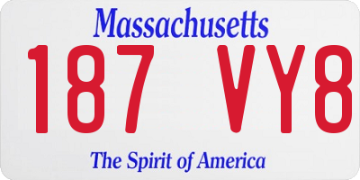 MA license plate 187VY8