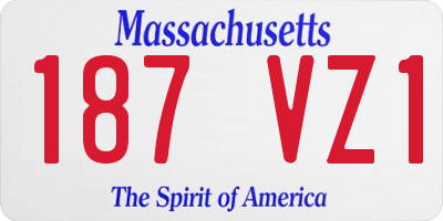 MA license plate 187VZ1