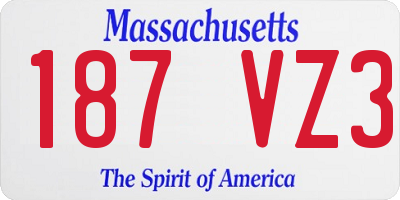 MA license plate 187VZ3