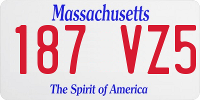 MA license plate 187VZ5