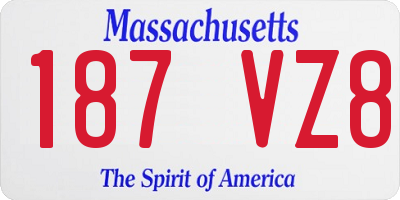 MA license plate 187VZ8