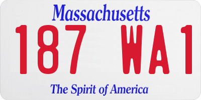 MA license plate 187WA1