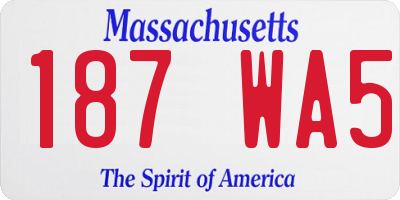 MA license plate 187WA5