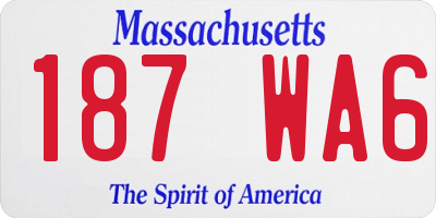 MA license plate 187WA6
