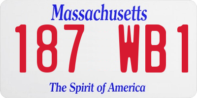MA license plate 187WB1