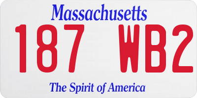 MA license plate 187WB2
