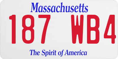 MA license plate 187WB4