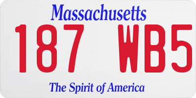 MA license plate 187WB5