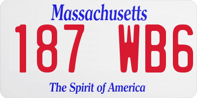 MA license plate 187WB6
