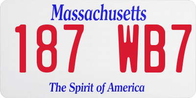 MA license plate 187WB7