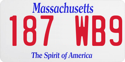 MA license plate 187WB9