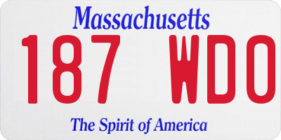 MA license plate 187WD0