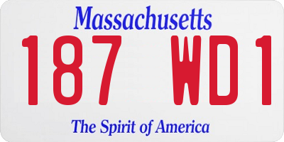 MA license plate 187WD1