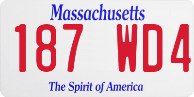 MA license plate 187WD4