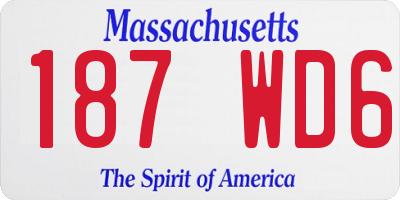 MA license plate 187WD6
