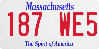 MA license plate 187WE5