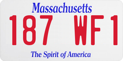 MA license plate 187WF1